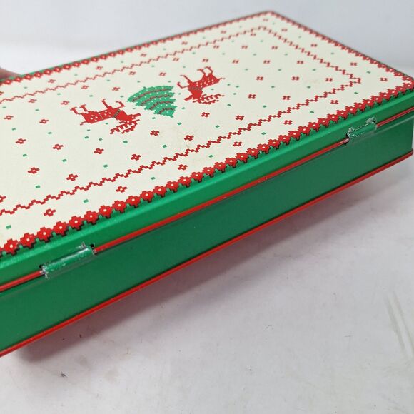 Christmas Bundle Two Ornaments Vintage Reindeer Tin Red White Candle Holiday - Picture 9 of 9